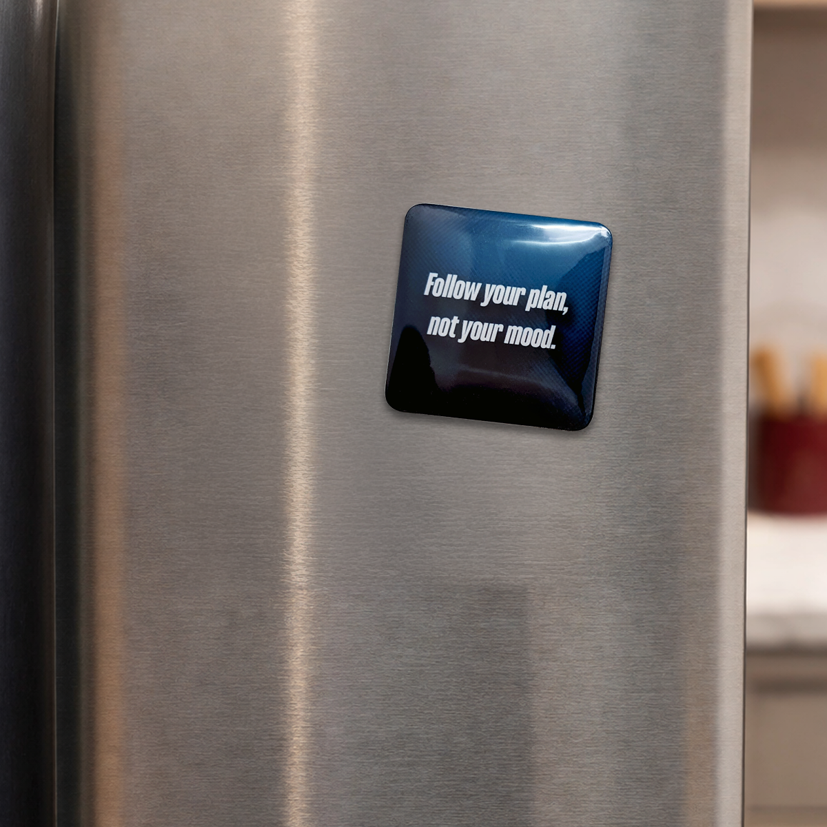 "Follow your plan, not your mood." Motivation Magnet